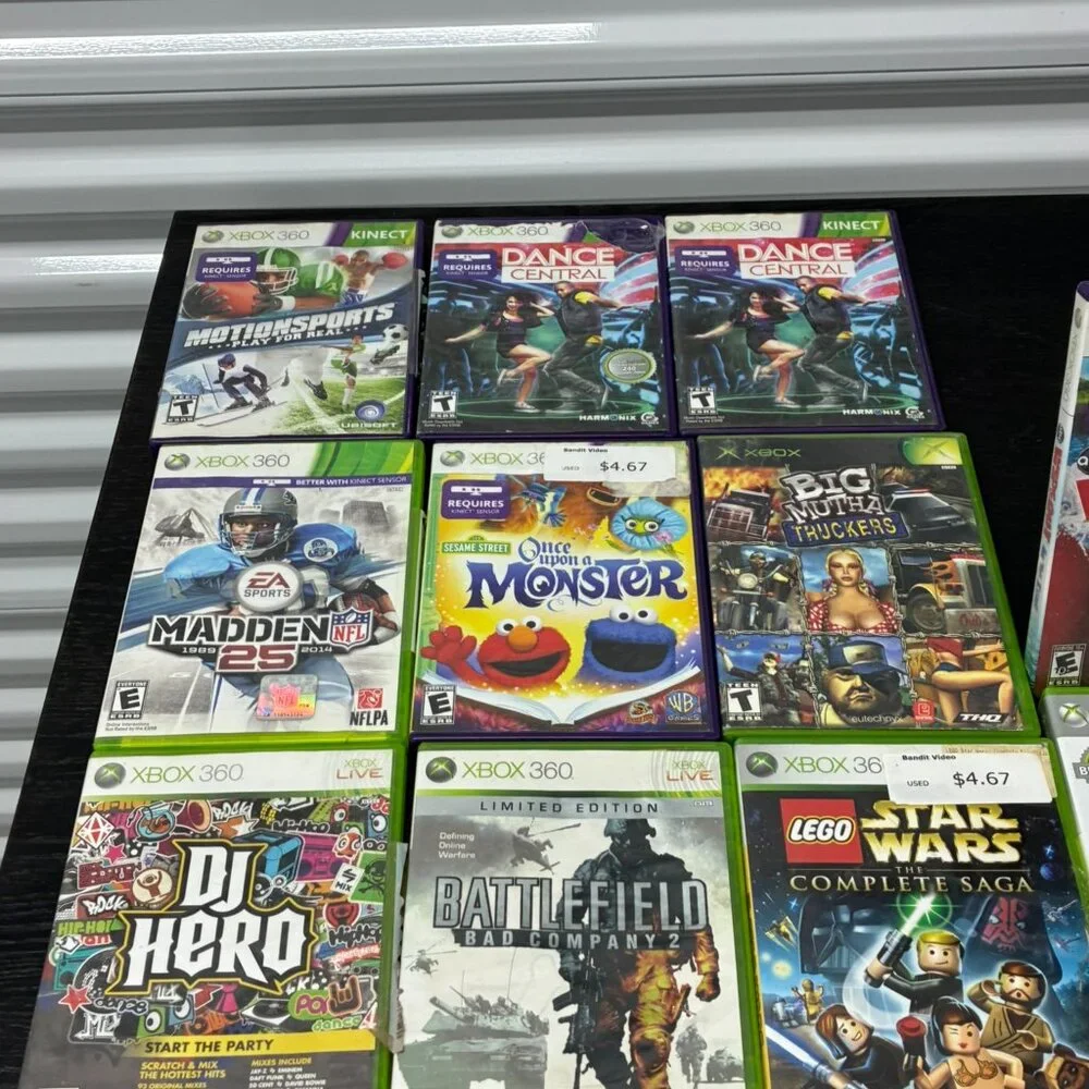 Xbox 360 S Slim 1439 Console Huge Lot For Parts Repair 13 Games 2 Controllers